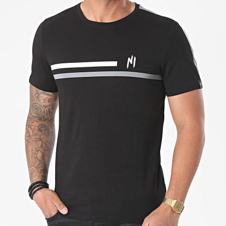 NI by Ninho - Tee Shirt Réfléchissant A Bandes Shaft TS020 Noir
