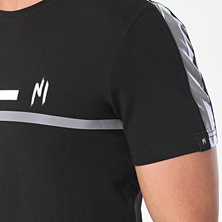 NI by Ninho - Tee Shirt Réfléchissant A Bandes Shaft TS020 Noir