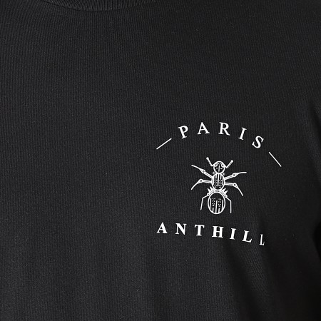 Anthill - Maglietta con logo sul petto, nero e bianco
