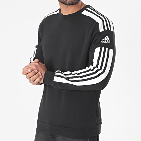 Adidas Sportswear - Felpa girocollo con strisce SQ21 GT6638 Nero