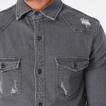 Black Industry - Chemise Jean 6318 Gris Anthracite