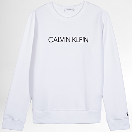 Calvin Klein - Institucional 0040 Sudadera cuello redondo niño Blanco