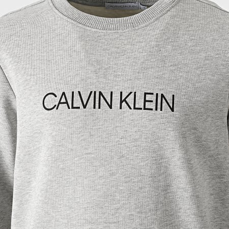 Calvin Klein - Sweat Crewneck Enfant Institutional Logo 0162 Gris Chiné