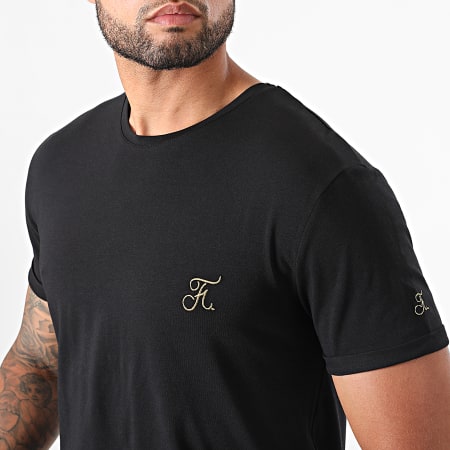 Final Club - Tee Shirt Oversize Premium Avec Broderie 605 Noir Doré
