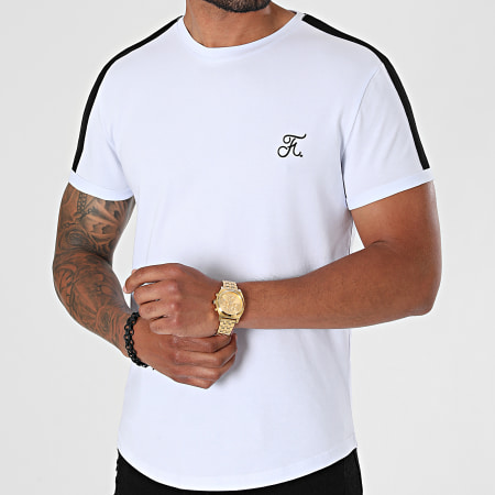 Final Club - Tee Shirt Oversize Premium A Bande 610 Blanc