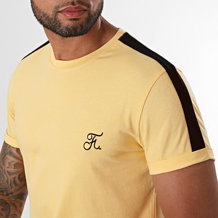Final Club - Tee Shirt Oversize Premium A Bande 615 Jaune Pastel