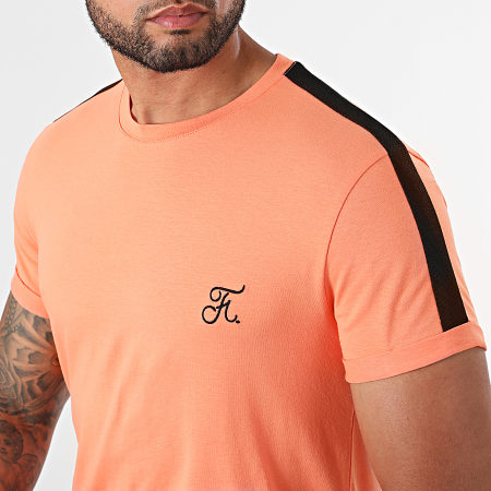 Final Club - Tee Shirt Oversize Premium A Bande 616 Orange Pastel
