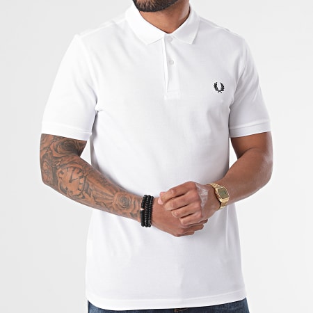 Fred Perry - Polo Manches Courtes Plain Fred Perry M6000 Blanc