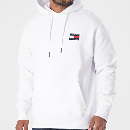 Tommy Jeans - Sweat Capuche Tommy Badge 6593 Blanc