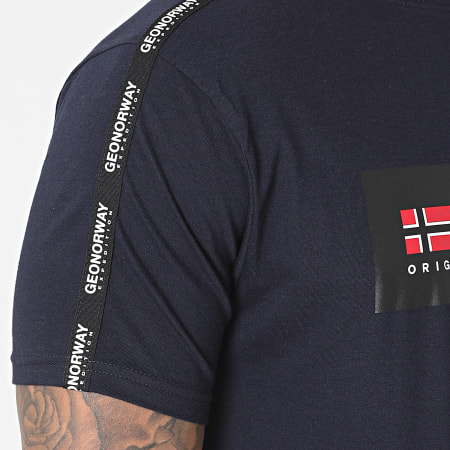 Geographical Norway - Tee Shirt A Bandes Jathlete Bleu Marine