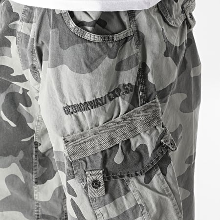Geographical Norway - Short Cargo Panoramique Gris Camouflage