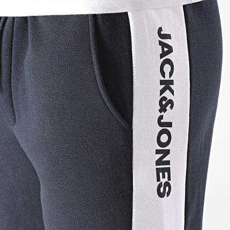 Jack And Jones - Short Jogging Tricolore A Bandes Logo Blocking 12198008 Bleu Marine