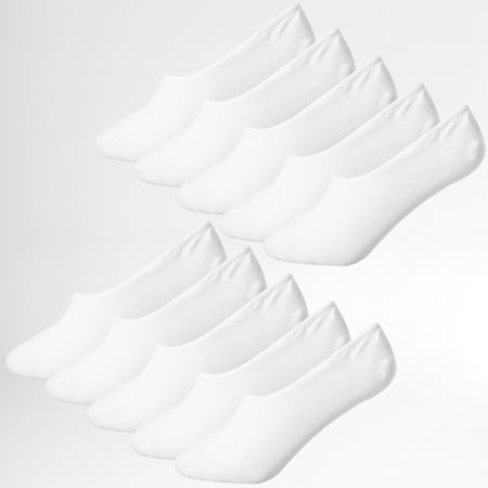Jack And Jones - Confezione da 10 paia di calzini bassi Basic 12192330 bianco