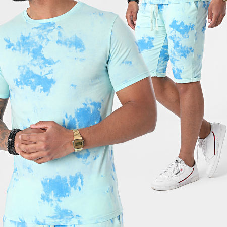 MTX Ensemble Tee Shirt Short Jogging Tie Dye TM0405 Bleu Turquoise LaBoutiqueOfficielle