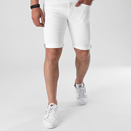 Indicode Jeans - Short Jean Commercial Blanc