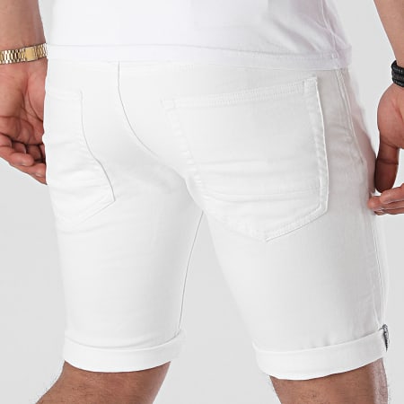 Indicode Jeans - Short Jean Commercial Blanc