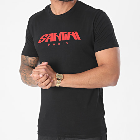 Santini - Tee Shirt Logo Noir Rouge