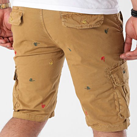 MTX - WW6013 Pantalones cortos camel con estampado floral