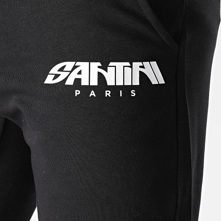 Santini - Pantalón Corto Logo Blanco Negro