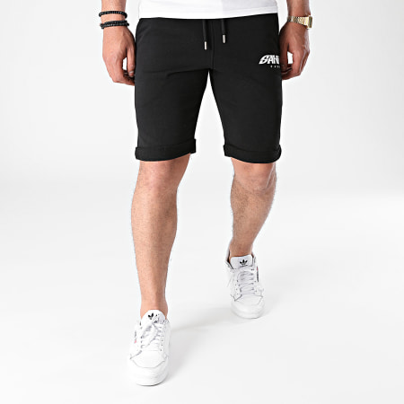 Santini - Pantalon Short Jogging Logo Noir Blanc
