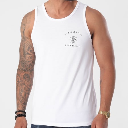 Anthill - Camiseta de tirantes con logotipo en el pecho Blanco