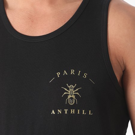 Anthill - Canotta con logo sul petto Nero Oro