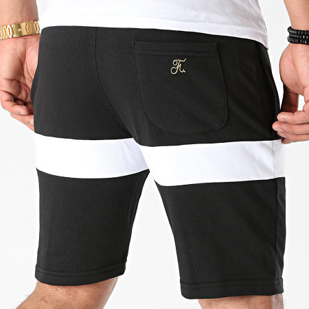 Final Club - Premium Fit Gold Label Pantalones cortos de jogging bicolor con bordado dorado 582 Negro