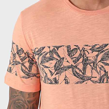 Jack And Jones - Monday Camiseta de rayas florales naranja