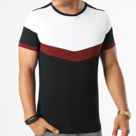LBO - Camiseta Tricolore 1620 Negro Blanco Burdeos
