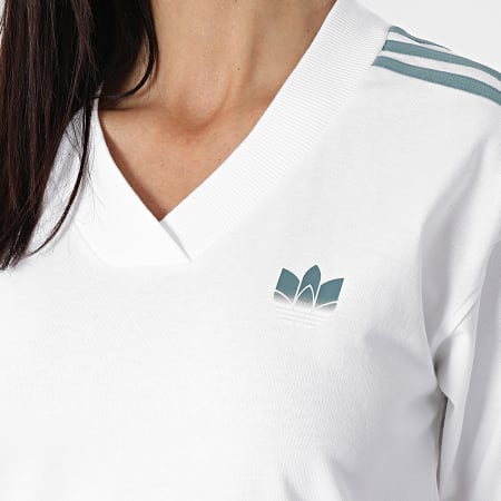 Adidas Originals - Robe Tee Shirt Femme A Bandes GN2848 Blanc