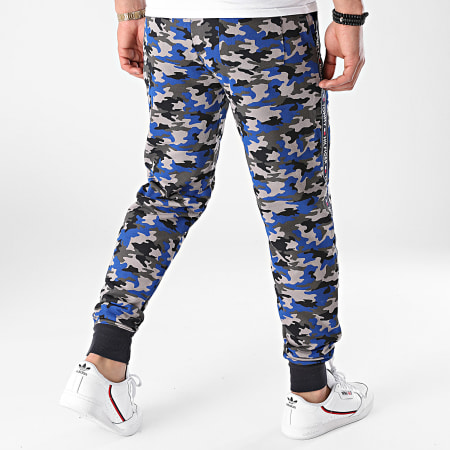 Tommy Hilfiger - Pantalon Jogging A Bandes 2154 Gris Bleu Roi Camouflage