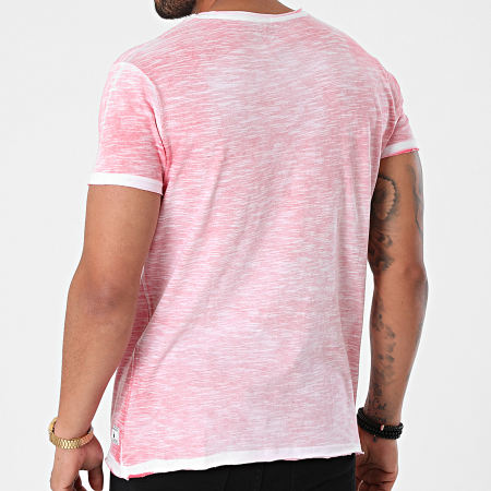 Paname Brothers - Tee Shirt Col V Toto-A Rose Chiné
