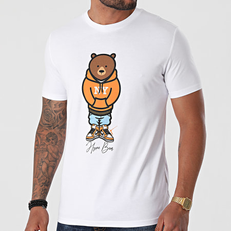 Luxury Lovers - Tee Shirt Hype Bear Orange Hood Blanc
