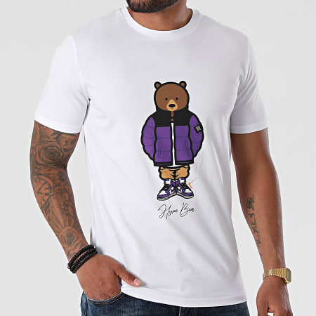 Luxury Lovers - Camiseta Hype Bear Purple Puff Blanca