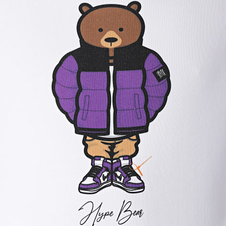 Luxury Lovers - Hype Bear Purple Puff Hood Sweat Bianco