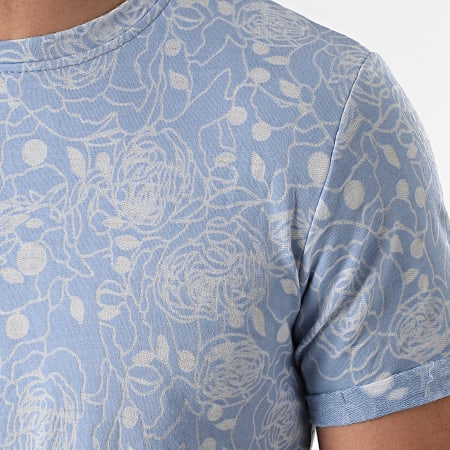 Uniplay - Tee Shirt Oversize T792 Bleu Floral