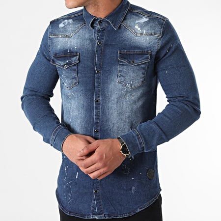 Zelys Paris - Camicia di jeans a maniche lunghe in denim blu di Aclayton