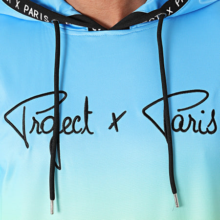 Project X Paris - Sweat Capuche Dégradé 2120108 Bleu Vert