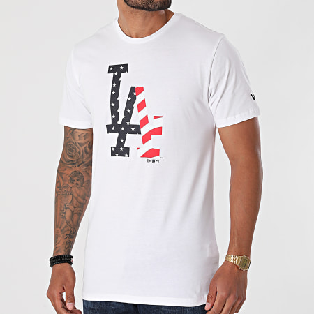 New Era - Tee Shirt MLB Infill Team Logo Los Angeles Dodgers 12369843 Blanc