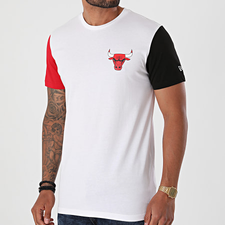 New Era - Tee Shirt NBA Color Block Chicago Bulls 12553341 Blanc
