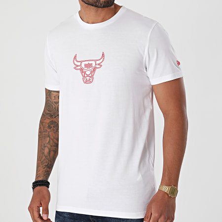 New Era - Tee Shirt NBA Chain Stitch Chicago Bulls 12720137 Blanc