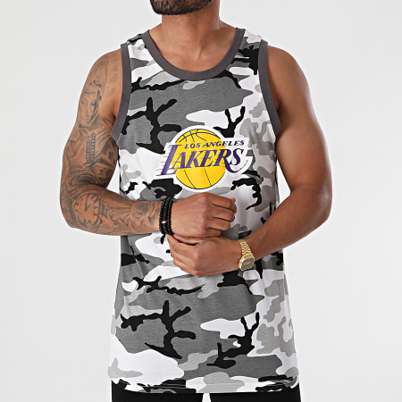 New Era - Débardeur NBA Camo Los Angeles Lakers 12720138 Blanc Gris Camouflage
