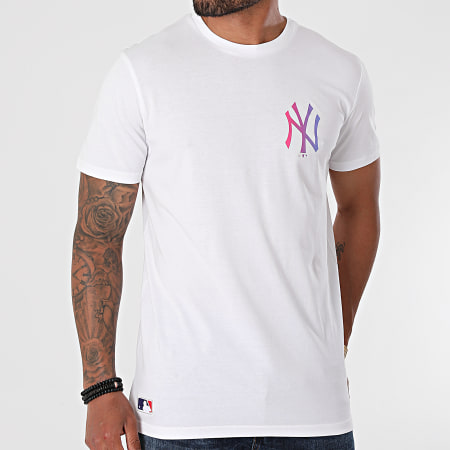 New Era - Tee Shirt MLB Neon New York Yankees 12720148 Blanc