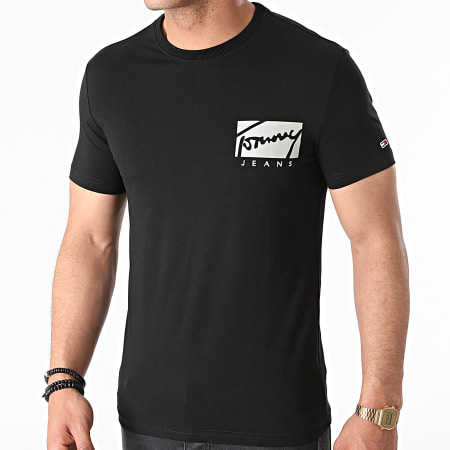 Tommy Jeans - Tee Shirt Script Box Logo 0215 Noir