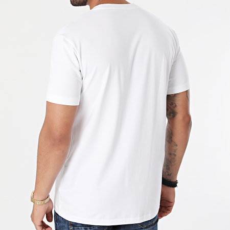 Calvin Klein - Tee Shirt Small CK Box Stripe 8201 Blanc