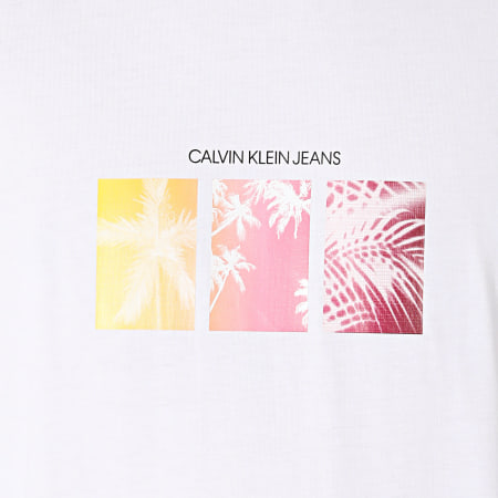 Calvin Klein - Tee Shirt Multi Palm Print 8404 Blanc