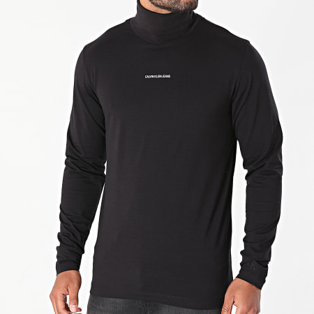 Calvin Klein - Tee Shirt Manches Longues Micro Branding 8469 Noir
