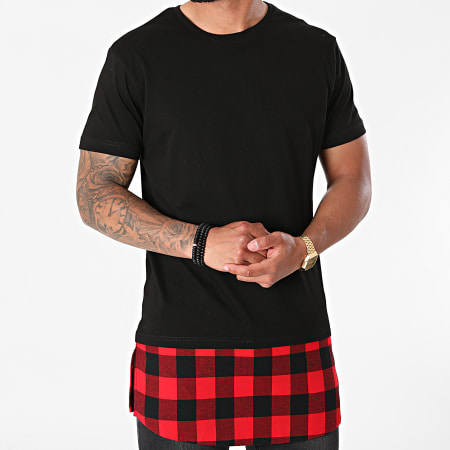 Urban Classics - Camiseta oversize TB1098 Negro Rojo