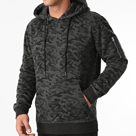 Urban Classics - Sweat Capuche Camouflage TB1411 Gris Anthracite Camouflage