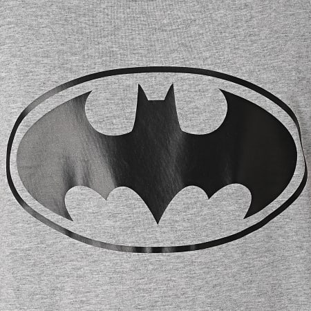 DC Comics - Camiseta de tirantes negra con logotipo en gris jaspeado